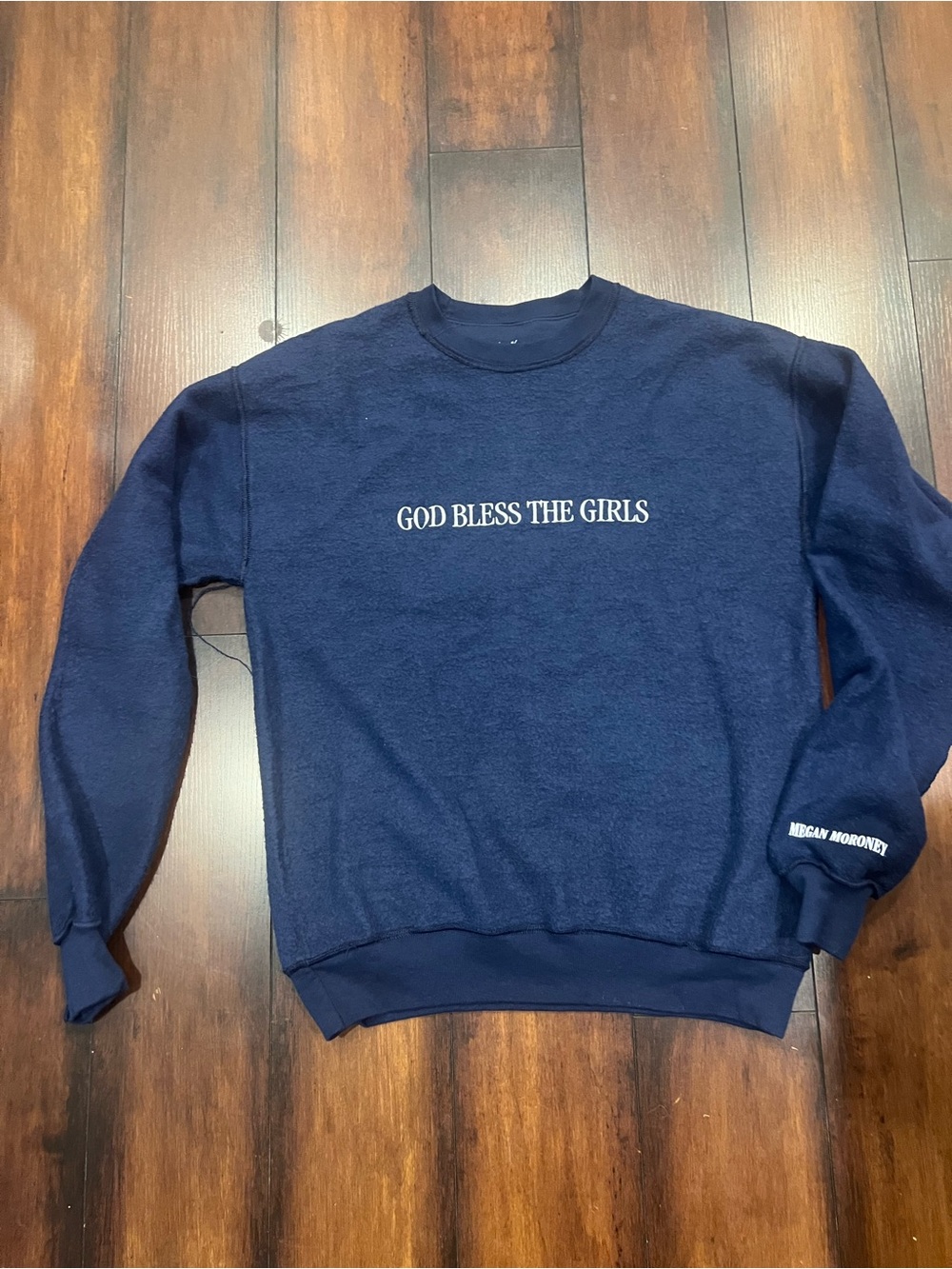 Navy 'God Bless The Girls' Crewneck Sweatshirt - Megan Moroney